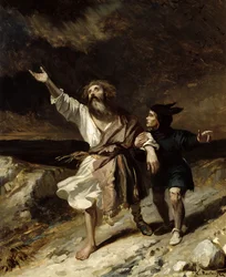 Koning Lear en de nar in de storm, akte III, scène 2, uit "Koning Lear" van William Shakespeare (1564-1616), 1836